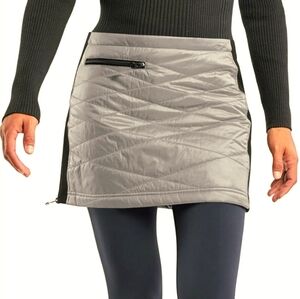 Skhoop Kari Insulated Mini Skirt Tan Black Women's Small Winter